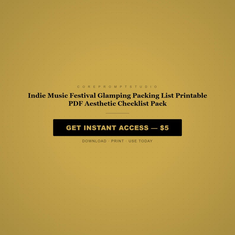 Indie Music Festival Glamping Packing List (Printable PDF) – Checklist Pack image 8