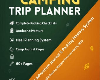 Summer Camping Trip Planner | Outdoor Adventure Journal & Packing Checklist PDF Printable