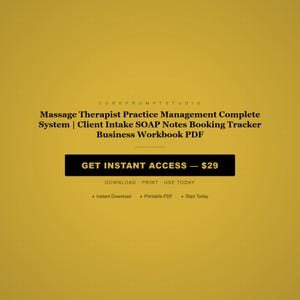 Massage Therapist Business System | Intake, SOAP Notes, Booking Tracker (PDF Download) image 8