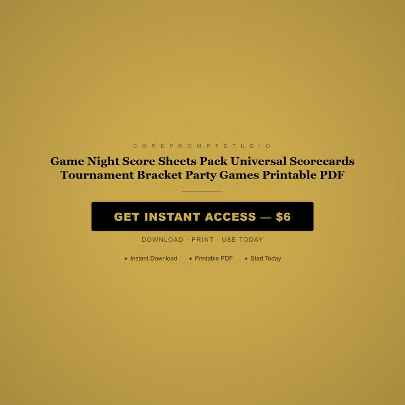 Game Night Score Sheets Pack Universal Scorecards Tournament Bracket Party Games Printable PDF image 8