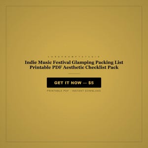 Indie Music Festival Glamping Packing List (Printable PDF) – Checklist Pack image 1