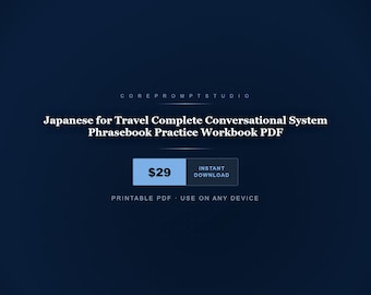 Japonés para viajar: Sistema completo de conversación, libro de frases y cuaderno de ejercicios en PDF