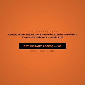 Fermentation Project Log Kombucha Kimchi Sauerkraut Tracker Workbook Printable PDF image 8