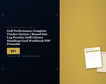 Registro de rendimiento de golf / Registro de estadísticas de ronda, ejercicios de práctica, cuaderno de trabajo para el objetivo de hándicap (PDF imprimible)