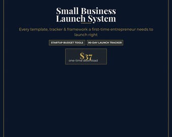 Small Business Launch System Complete Templates Tracker Budget Planner PDF Kit