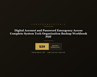Cuenta digital y acceso de emergencia con contraseña. Sistema completo. Organización técnica. Libro de trabajo de respaldo en PDF.