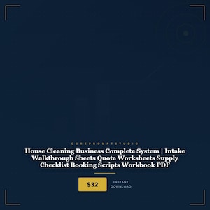 House Cleaning Business System | Intake Forms, Quote Worksheets, Booking Scripts (PDF) image 1