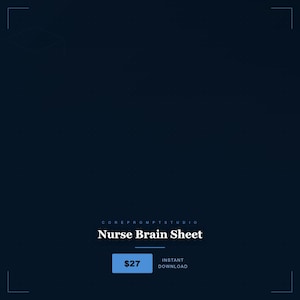 Nurse Brain Sheet | SBAR Handoff Template, Shift Planner (Printable PDF Download)