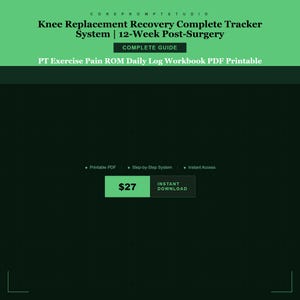 Hersteltracker voor knievervanging | PT-logboek van 12 weken na de operatie (afdrukbaar pdf-bestand) afbeelding 1