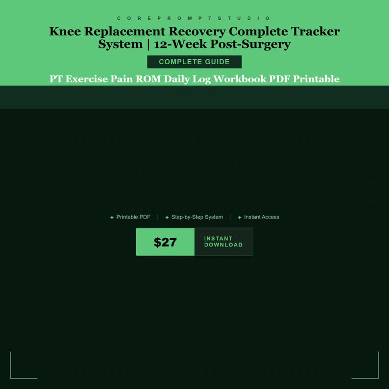 Hersteltracker voor knievervanging | PT-logboek van 12 weken na de operatie (afdrukbaar pdf-bestand) afbeelding 1