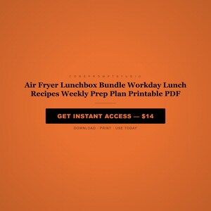 Zestaw lunchboxów Air Fryer Lunchbox Przepisy na lunch w dzień roboczy Tygodniowy plan przygotowań Wydrukuj plik PDF zdjęcie 8