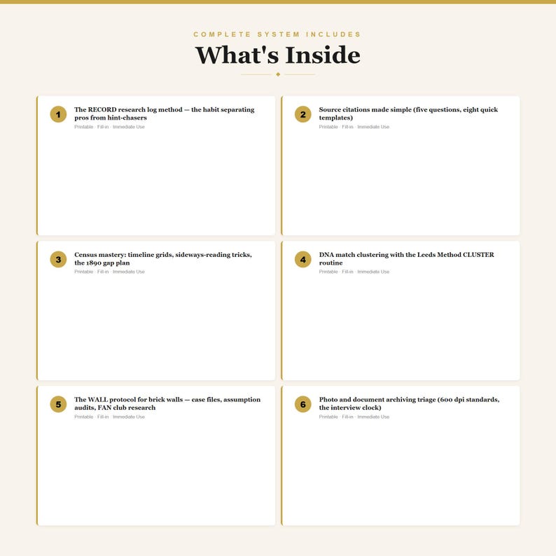 Sistema completo de investigación genealógica e historia familiar: coincidencia de ADN, registros censales, libro de trabajo del árbol genealógico en formato PDF. imagen 2