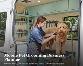 Businessplaner für mobile Hundefriseure | Kunden- und Terminverwaltung, Preisgestaltung, Routenplanung | Sofortiger Download als druckbare PDF-Datei