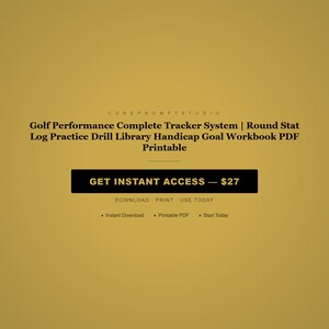 Golf Performance Tracker | Round Stat Log, Übungsbohrer, Handicap-Tor-Arbeitsbuch (PDF druckbar) Bild 8
