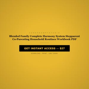gemischte Familie Komplettes Harmony System Stepparent Co-Elternschaft Haushalts-Routinen Arbeitsbuch PDF Bild 8