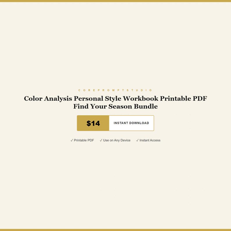 Color Analysis Personal Style Workbook Printable PDF Find Your Season Bundle image 1