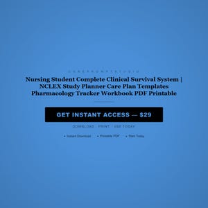 Nursing Student Clinical Survival System | NCLEX Planner, Care Plan Templates (PDF Printable) image 8