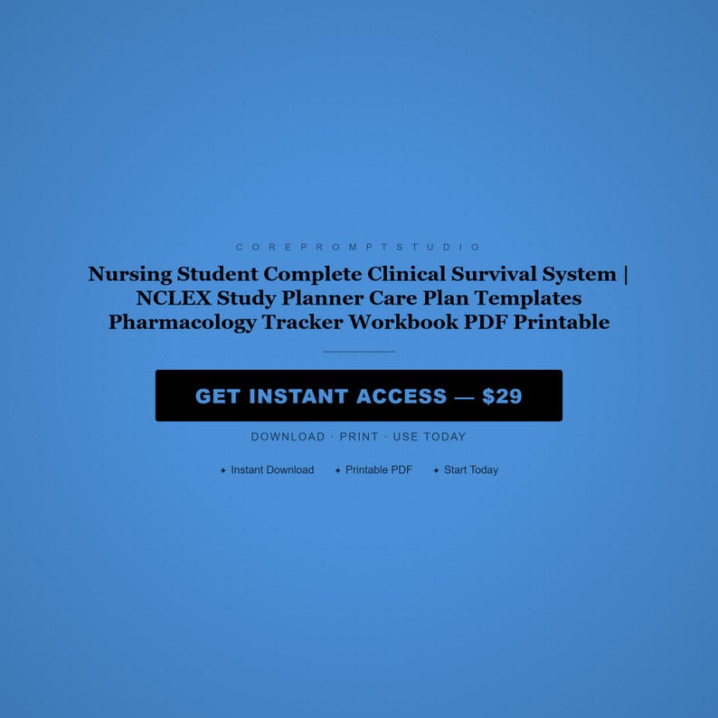 Nursing Student Clinical Survival System | NCLEX Planner, Care Plan Templates (PDF Printable) image 8