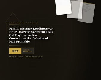 Sistema de operaciones de 72 horas para la preparación familiar ante desastres / Manual de comunicación para evacuación con mochila de emergencia (PDF imprimible)
