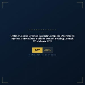 Online Course Creator Launch Complete Operations System Curriculum Builder Funnel Pricing Launch Workbook PDF