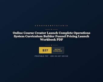 Creador de cursos en línea, lanzamiento de sistema operativo completo, creador de currículos, precios de embudo, libro de trabajo de lanzamiento en PDF