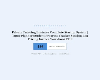 Sistema para iniciar un negocio de tutorías privadas / Planificador de tutores, seguimiento del progreso (descarga en PDF)