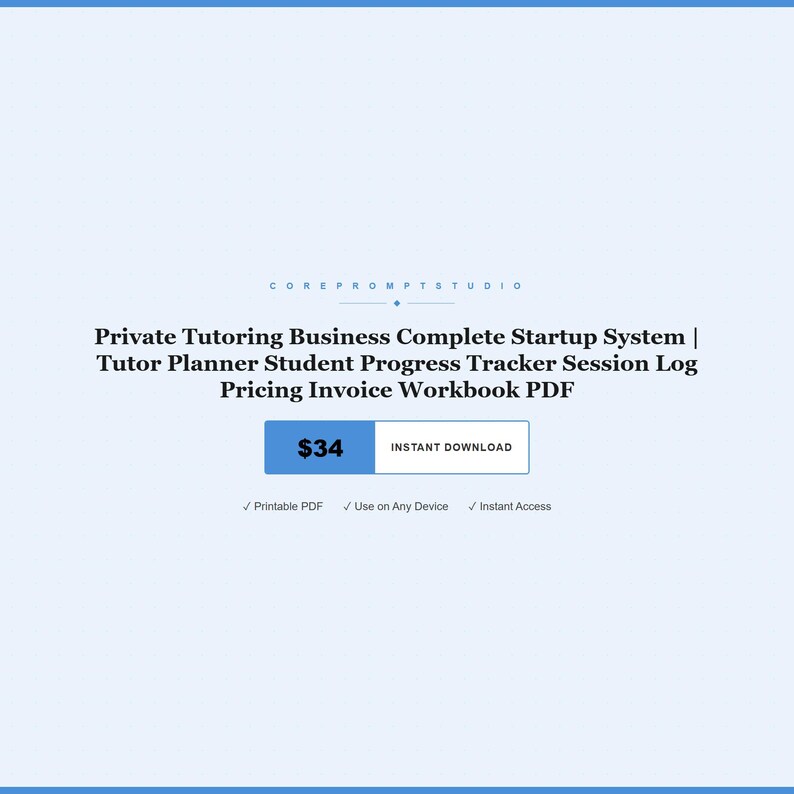 Nachhilfe Business-Startup-System | Nachhilfeplan, Fortschritt Tracker (PDF Download) Bild 1