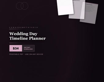 Planificador de cronograma para el día de la boda / Calendario de proveedores, seguimiento del presupuesto (descarga en PDF)