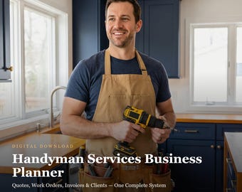 Handwerker-Businessplaner | Angebote, Kostenvoranschläge, Rechnungen & Kundenverwaltung | Service-Business-Organizer, druckbare PDF-Datei zum sofortigen Download