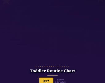 Tabla de rutinas para niños pequeños / Horario visual diario, planificador de la hora de acostarse (descarga en PDF)