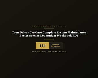 Manual de mantenimiento completo del sistema para conductores adolescentes: Registro de servicio y presupuesto (PDF).