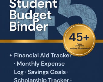 Financial Aid Tracker Printable Student Loan Planner Scholarship Expense Log PDF
