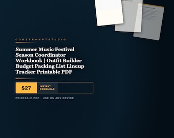 Cuaderno de trabajo para la coordinación de la temporada de festivales / Planificador de atuendos, presupuesto y lista de equipaje (descarga en PDF)