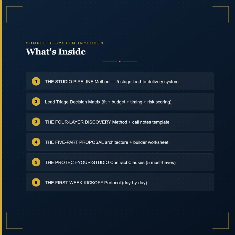 Boutique Studio Workshop Pipeline Workflow Project Operations Workbook Bundle 2026 PDF image 3