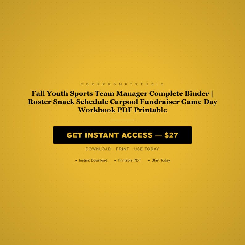Youth Sports Team Manager Binder | Roster, Snack, Carpool, Fundraiser (PDF Printable) image 8