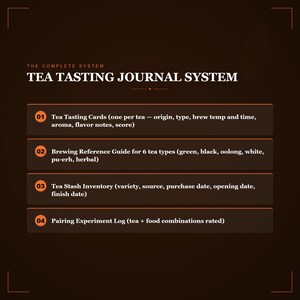 Tea Tasting Journal Loose Leaf Pairing Brewing Log Tea Lover Printable PDF Cards image 5