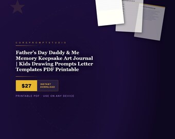 Diario artístico para guardar recuerdos del Día del Padre / Ideas para dibujar para niños (PDF imprimible)