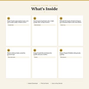 Cuaderno de tejido, inventario de hilo, biblioteca de patrones, registro, cuaderno imprimible en PDF para tejedores imagen 2