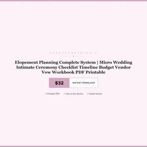 System planowania ślubu w plenerze | Lista kontrolna mikroślubu, budżet, przysięga (plik PDF do druku) zdjęcie 1