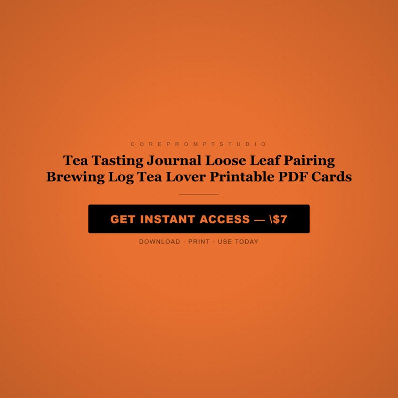 Tea Tasting Journal Loose Leaf Pairing Brewing Log Tea Lover Printable PDF Cards image 8
