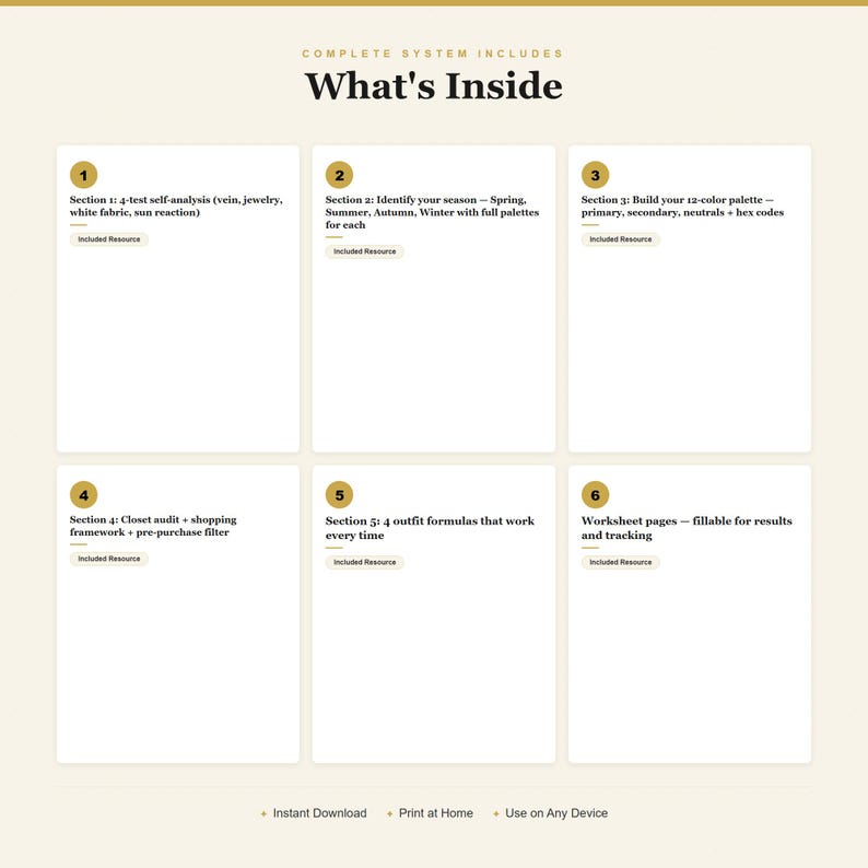 Color Analysis Personal Style Workbook Printable PDF Find Your Season Bundle image 2