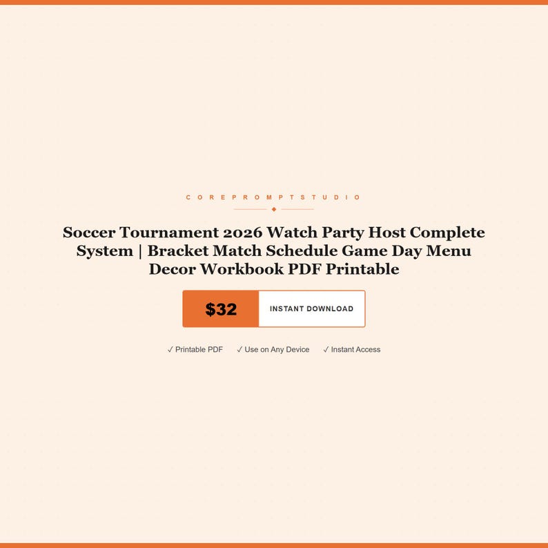 Voetbaltoernooi 2026 Watch Party Host-systeem (afdrukbaar pdf-bestand) afbeelding 1