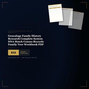 Sistema completo de investigación genealógica e historia familiar: coincidencia de ADN, registros censales, libro de trabajo del árbol genealógico en formato PDF. imagen 1