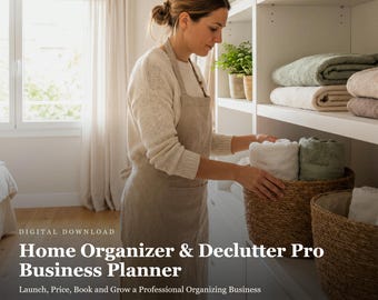 Planer biznesowy Home Organizer | Profesjonalny zestaw do organizacji biznesu | Zeszyt ćwiczeń dla startupów Declutter Consultant | Wersja PDF do druku