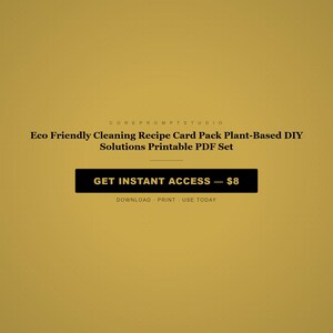 Eco Friendly Cleaning Recipe Card Pack Plant-Based DIY Solutions Printable PDF Set image 8