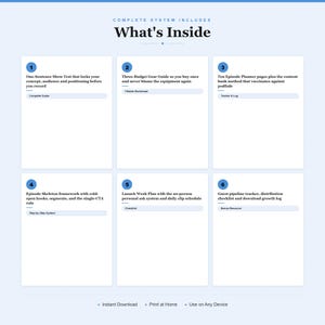 Sistema de lanzamiento de podcasts / Cuaderno de trabajo, planificador, lista de verificación (descarga digital) imagen 2