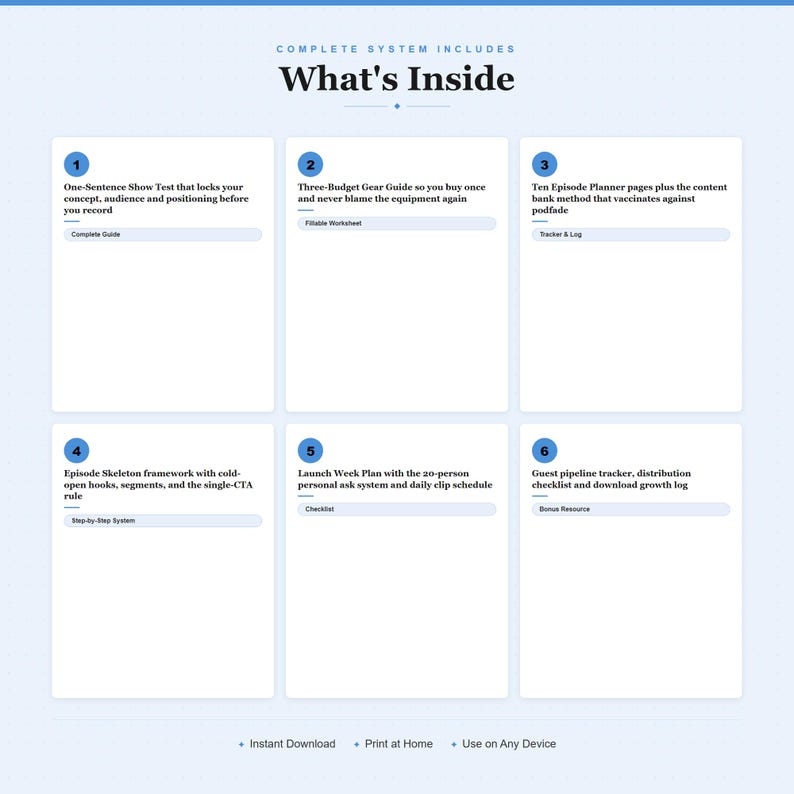 Sistema de lanzamiento de podcasts / Cuaderno de trabajo, planificador, lista de verificación (descarga digital) imagen 2