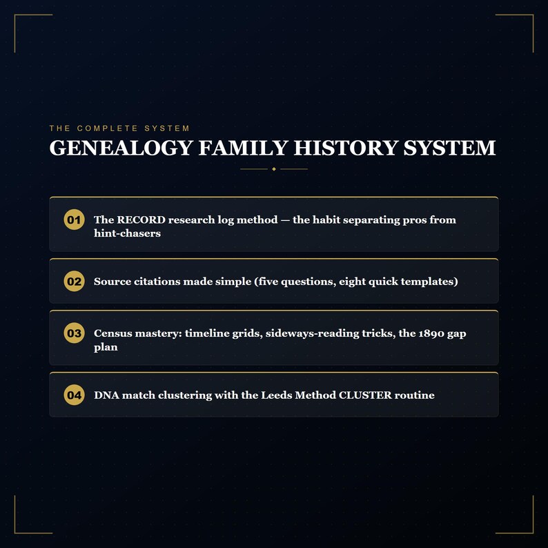 Sistema completo de investigación genealógica e historia familiar: coincidencia de ADN, registros censales, libro de trabajo del árbol genealógico en formato PDF. imagen 5