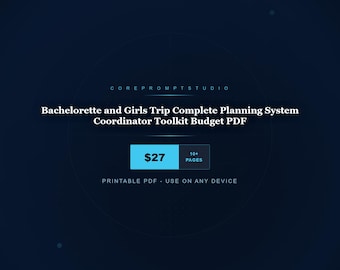 Bachelorette and Girls Trip Complete Planning System Coordinator Toolkit Budget PDF