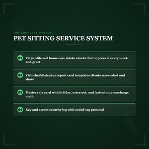 Pet Sitting Service System | Sitter Info Sheets, Visit Checklists, Rate Sheets (PDF Download) image 5
